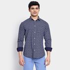 Men's Cotton Casual Shirt, मध्यम नीला, small image number null